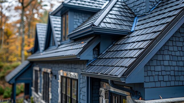 Close-up of a Blue Roof