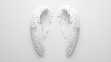 Symmetrical White Angel Wings, minimalist, photography, angelic wings, white wings