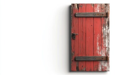 Rustic Red Wooden Door with Vintage Charm