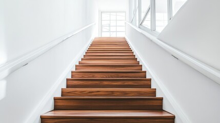 Bright Modern Staircase with Wooden Steps and Natural Light