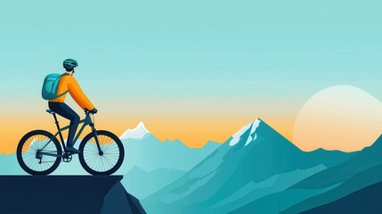 Obraz premium Cyclist Enjoying a Scenic Break at Mountain Lookout