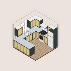 Fototapeta premium 3d render of a kitchen