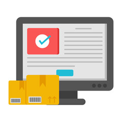 An icon design of online parcel

