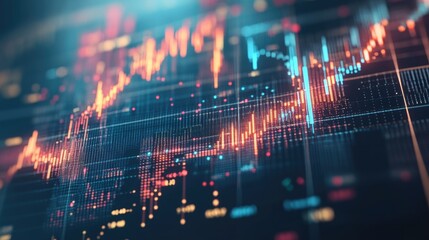 Obraz premium Dynamic Data Visualization of Financial Market Trends