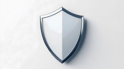 
Cyber security safety shield in minimalistic style. 3d vector illustration. white background