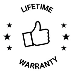 Lifetime Warranty Badge Vector Isolated on White Background