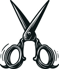 Scissor icon. Black scissor icon isolated on white background. Scissor symbol. Vector illustration