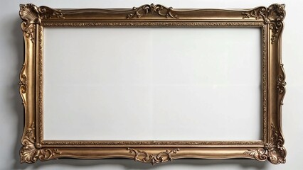 A decorative gold frame is displayed against a clean white wall, enhancing the room's aesthetic appeal.