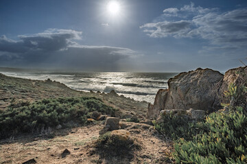 Mediterranean seascape of Gallura coast in northern Sardinia island, Italy