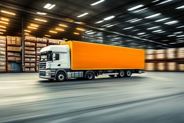 Speed of vehicles in a truck warehouse setting.