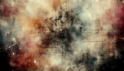 Naklejka premium Grunge abstract background with distressed textures and muted color tones,generative ai 