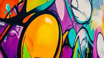 Obraz premium A vibrant street art festival with graffiti artworks and urban art installations, Artistic displays and vibrant murals set up for creative expression, Classic photo of