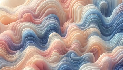 Obraz premium Abstract soft waves in pastel shades creating calming, flowing texture,generative ai 