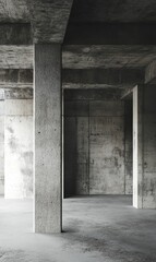 Fototapeta premium Empty concrete room with pillars.