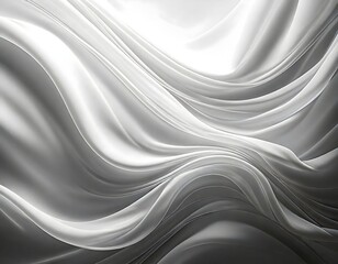 Obraz premium silky white fabric texture ripple wave macro background image luxurious fashion cloth dress smooth elegance