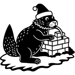 polar bear with a gift