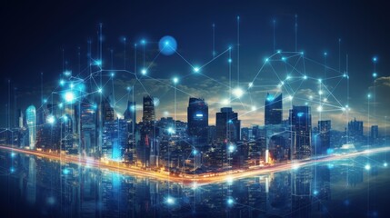 Obraz premium 5G, 6G, Big data wireless network, high speed internet, cloud computing or connect diagram technology, Data storage, service, synchronize, online, financial, Connectivity global, smart city, Gen AI