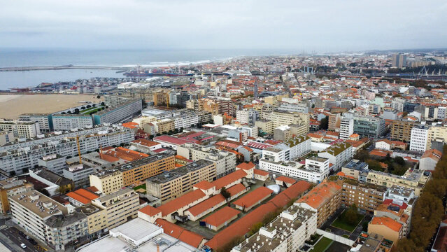 matosinhos mar drone predios