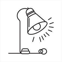 single one line lamp silhouette on white background
