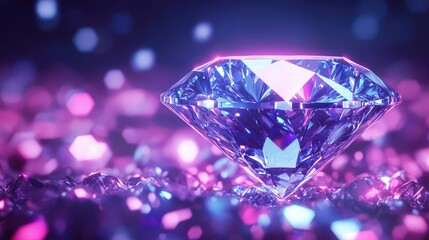 Large Diamond Ring Symbolizing Love and Commitment for Engagements Generative AI