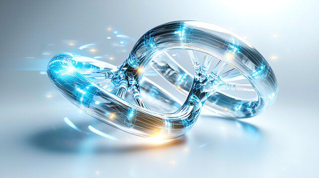Futuristic biotech innovation a glowing dna strand revolutionizing genetic engineering and biopharmaceuticals