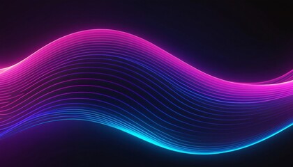 Fototapeta premium abstract purple and black background with wave design glowing light effects glowing waves, Abstract flowing neon wave purple background, AI Generated