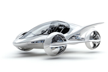 Futuristic autonomous flying car design a sleek metallic marvel of advanced technology and innovation in transportation