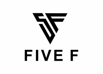 number five f logo, design, vector, illustration, creative icon, template