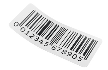Barcode label, 3D rendering isolated on transparent background