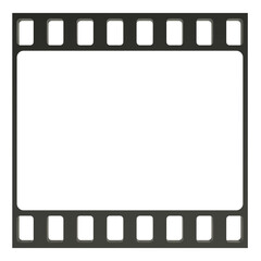 One frame of filmstrip or old photo negative, 3D rendering isolated on transparent background