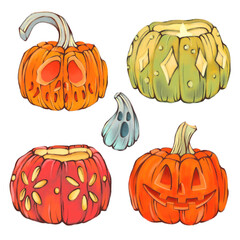 pumpkins, autumn vegetables, halloween pumpkins