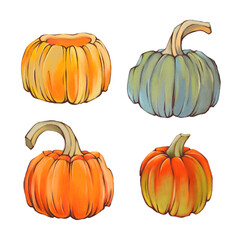 pumpkins, autumn vegetables, halloween pumpkins