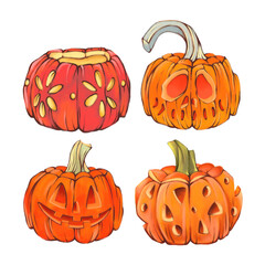 pumpkins, autumn vegetables, halloween pumpkins