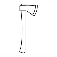 single one line Axe silhouette on white background

