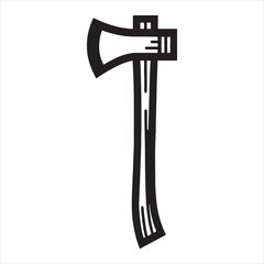 single one line Axe silhouette on white background
