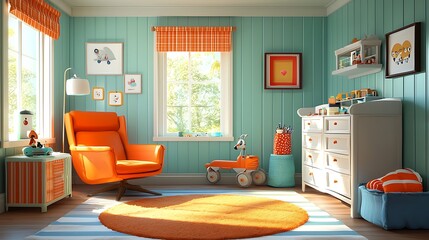 Cozy Childhood Memory in Vibrant Room
