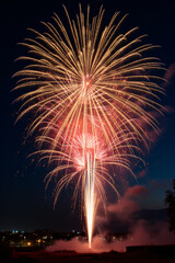 sparkling fireworks light night sky glittering gold accents dazzling display colorful lights