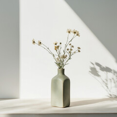 flowers in  vase isolated on the table 
