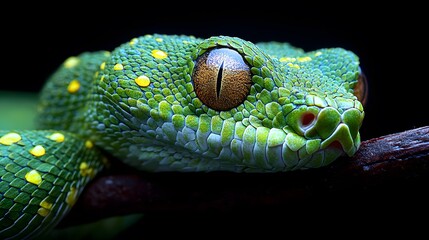 Fototapeta premium Close-up of a Green Pit Viper