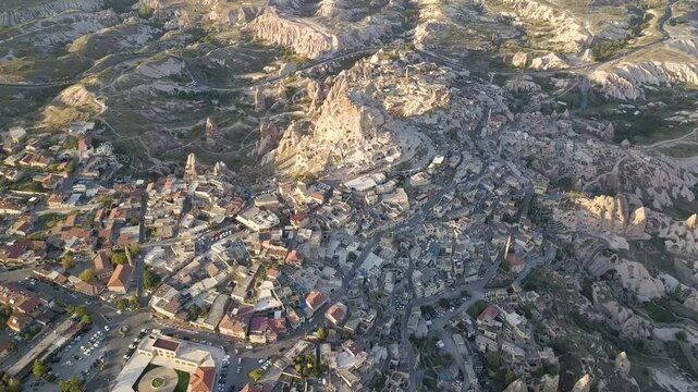 Uchisar Castle Aerial Drone Tour | Ancient Cappadocia Fortress Turkey