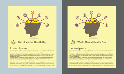 Simple flat victor World Mental Health Day design
