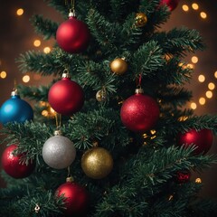 Beautiful new year&rsquo;s toys shine on the tree