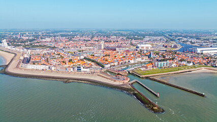 Fototapeta premium Aerial from the historical town Vlissingen in Zeeland the Netherlands
