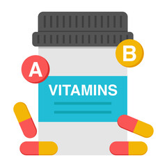 Modern design icon of vitamin bottle 


