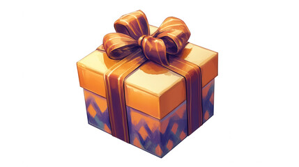 Obraz premium Hanukkah Wrapped Present Design for Festive Gift-Giving, PNG File, Transparent Background