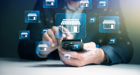 Franchise business concept, franchise network business marketing