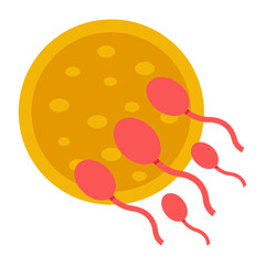 A flat design icon of insemination 


