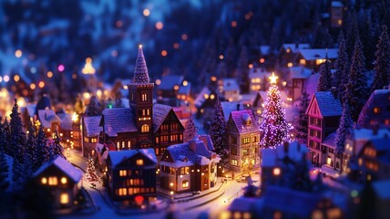 Obraz premium キラキラと光るイルミネーションとクリスマスの雰囲気