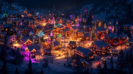 Obraz premium キラキラと光るイルミネーションとクリスマスの雰囲気