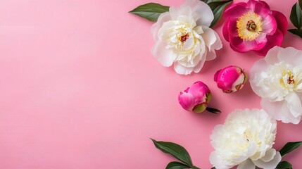 Floral Arrangement on Pink Background